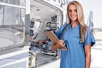 Nurse and helicopter