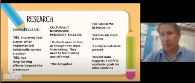 Mr Courtney presenting during webinar