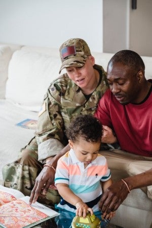 family with military member and spouse