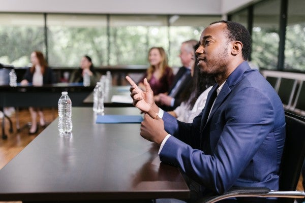 man in a business meeting