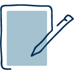 Paper Pencil Blue Icon