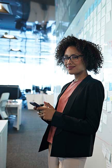 Modern chic business people working in an incredible futuristic & original office space