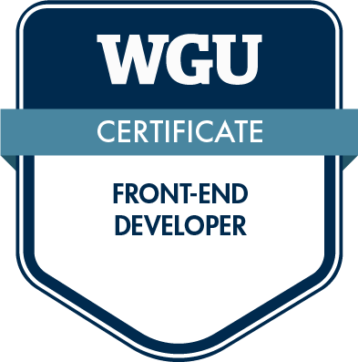 WGU Certificate Front-end Developer