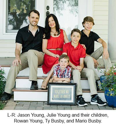 Julie Young with her husband and 3 children