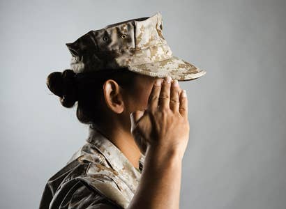 Military member in salute