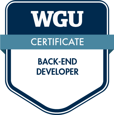 WGU Certificate Back-end Developer