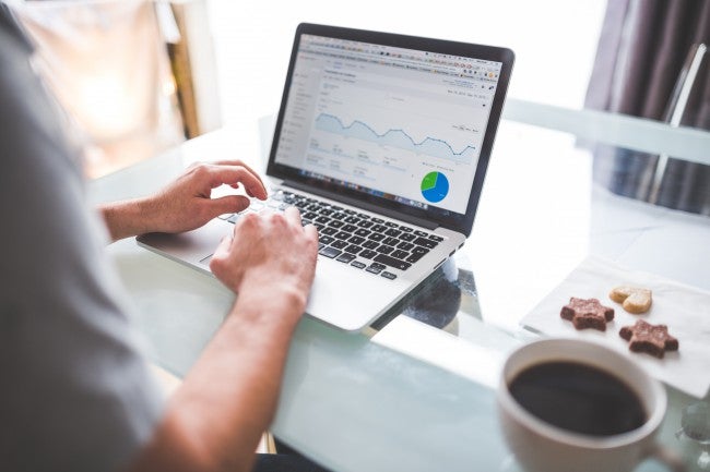 social media analytics on a laptop