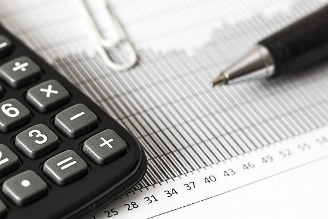 Calculator and pencil and paper