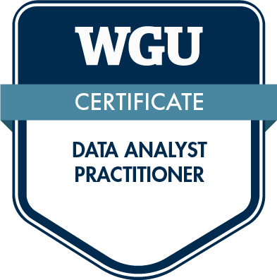 WGU Certificate Badge - Data Analyst Practitioner