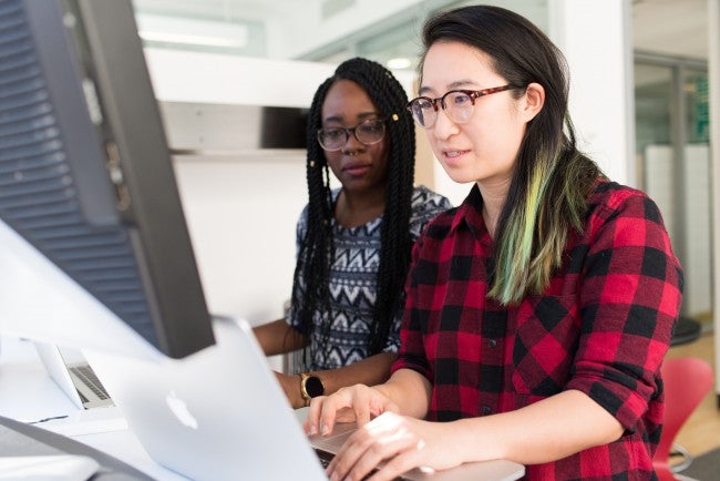 female IT professional working as a Java programmer
