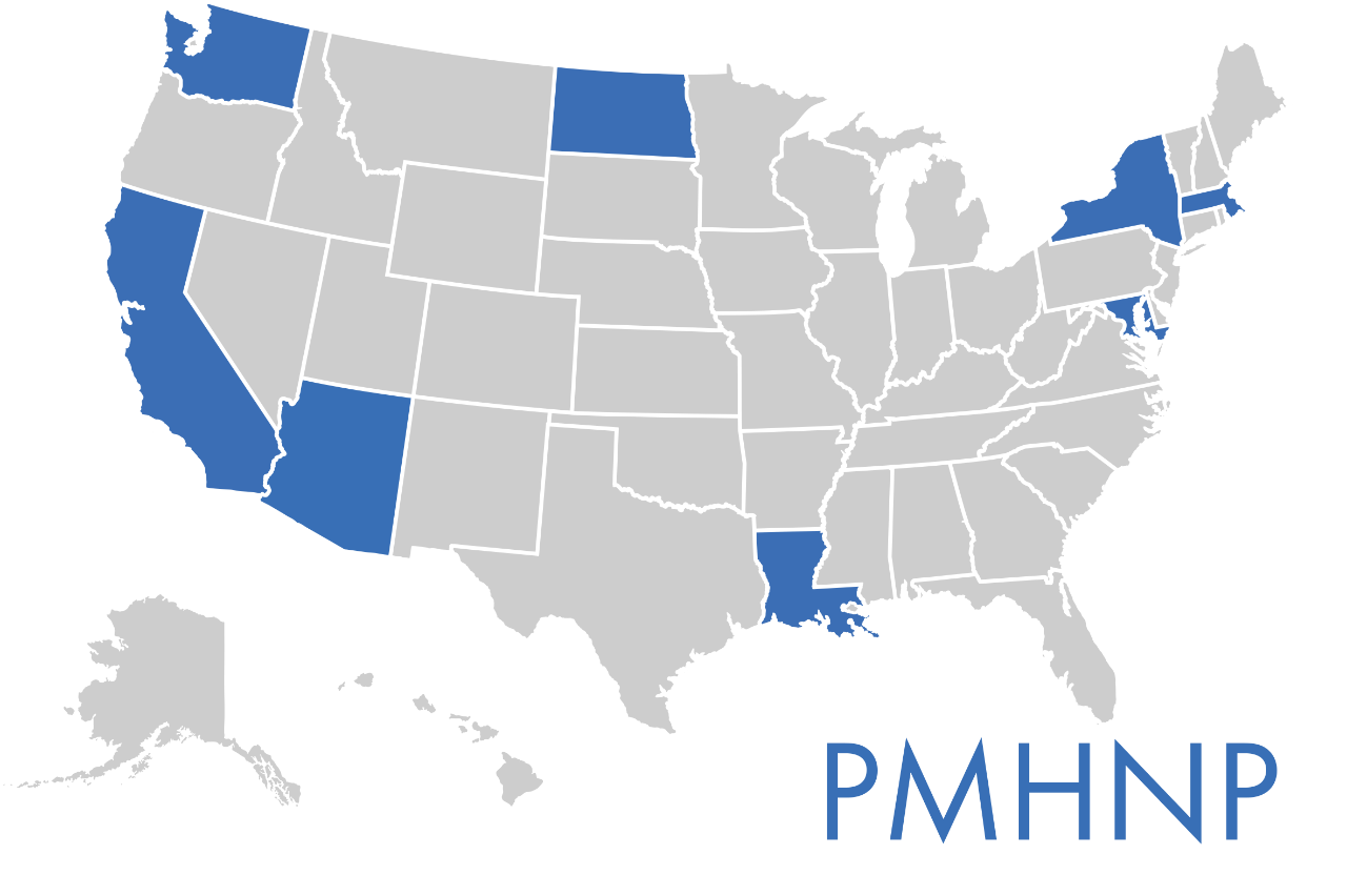 the PMHNP is currently NOT open to students who have a permanent residence in the following states: Arizona, California, District of Columbia, Louisiana, Massachusetts, New York, North Dakota, and Washington.