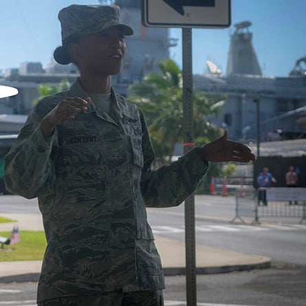 Amori Colbert in Air Force uniform