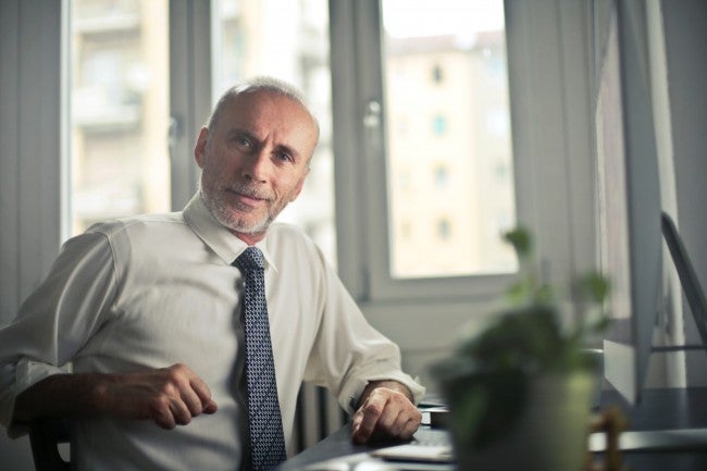 Older man making career change