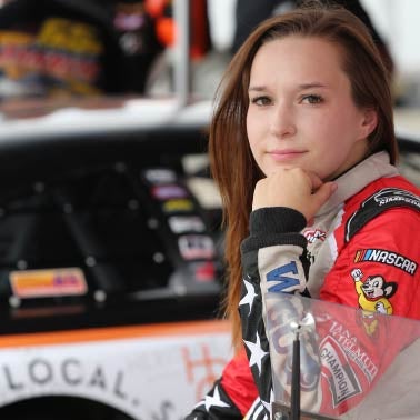 Molly Helmuth in NASCAR uniform