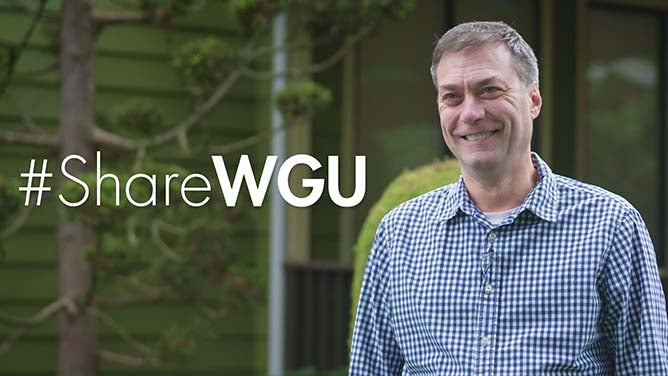 Headshot of Jeff Solheim with the ShareWGU hashtag.